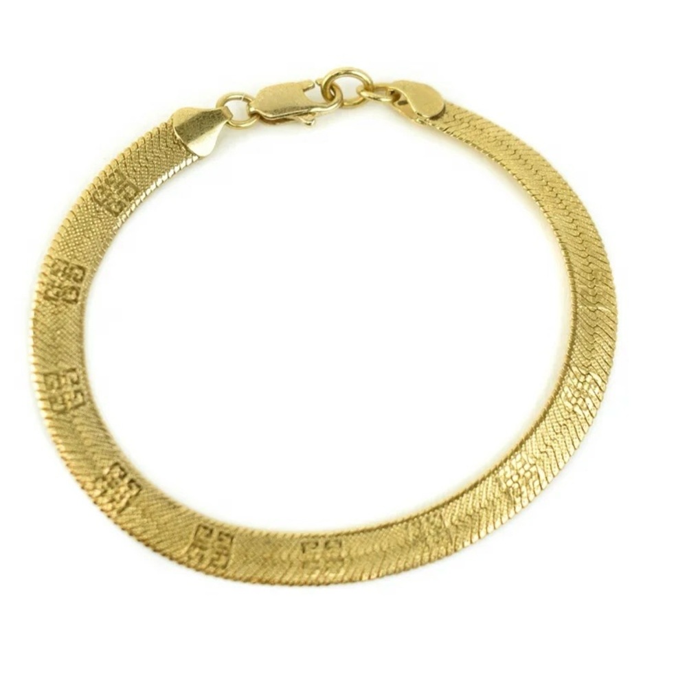 Givenchy Flat Herringbone Gold Tone Bracelet